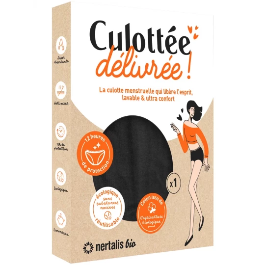 Nertalis Bio Culotte Menstruelle Culottée Délivrée Couleur Noire - image 3