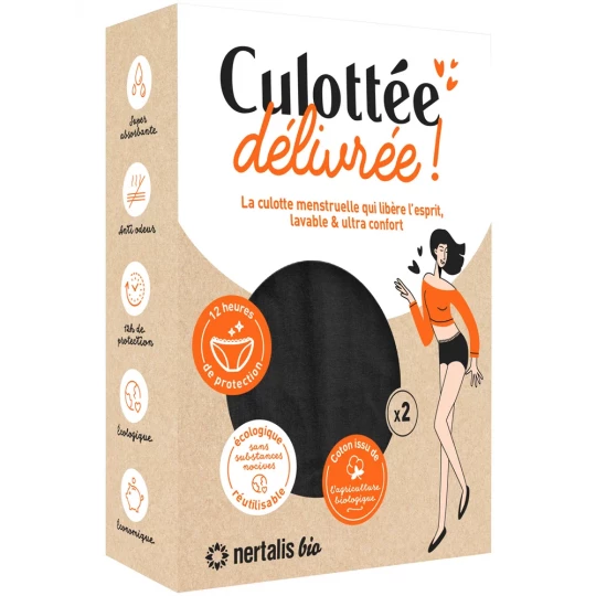 Nertalis Bio Culotte Menstruelle Culottée Délivrée Couleur Noire - image 6