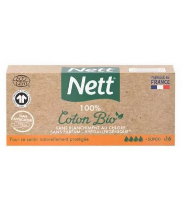 Nett 100% Coton Bio 16 Tampons