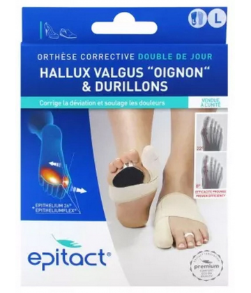 Epitact Hallux Valgus Oignon & Douleurs Plantaires Orthese Corrective Double Pied Gauche
