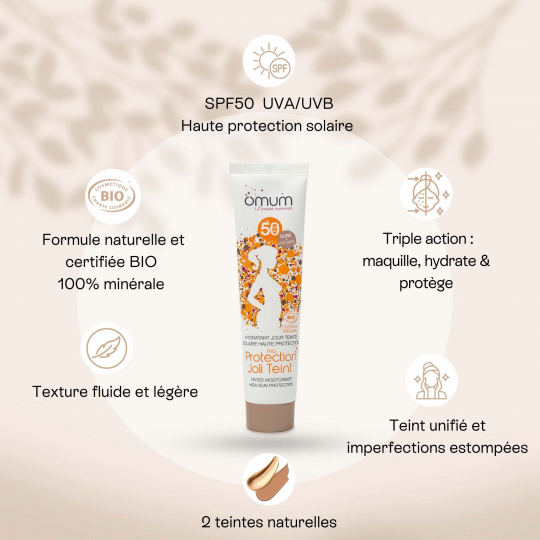 Omum Hydratant Visage Teinté Ma Protection Joli Teint SPF50 Bio 40 ml - image 17