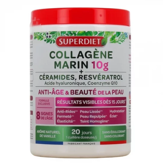 Superdiet Collagène Marin 10 g Anti-Âge Beauté de la Peau Poudre 210 g