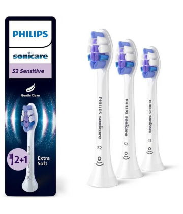 Philips Sonicare S2 Sensitive Têtes de Brosse à Dents HX6053/87 2 + 1