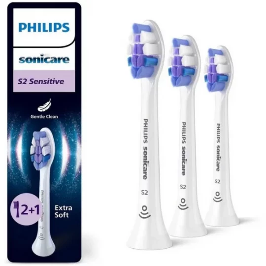 Philips Sonicare S2 Sensitive Têtes de Brosse à Dents HX6053/87 2 + 1