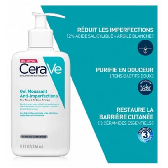CeraVe SOS Anti-Marques Trousse Gel Moussant Anti-Imperfections 236 ml + Sérum Rétinol Anti-Marques 30 ml - image 2