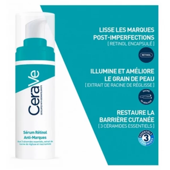 CeraVe SOS Anti-Marques Trousse Gel Moussant Anti-Imperfections 236 ml + Sérum Rétinol Anti-Marques 30 ml - image 3