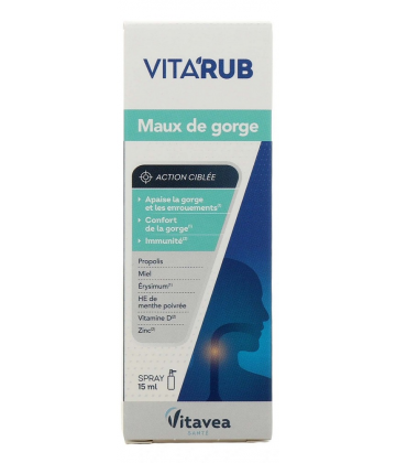 Vitavéa Santé Vita'Rub Maux de Gorge Spray 15 ml
