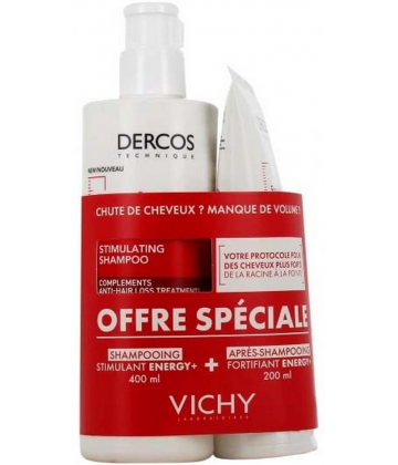 Vichy Dercos Energy+ shampooing Stimulant 400 ml + Après-shampooing Fortifiant 200 ml