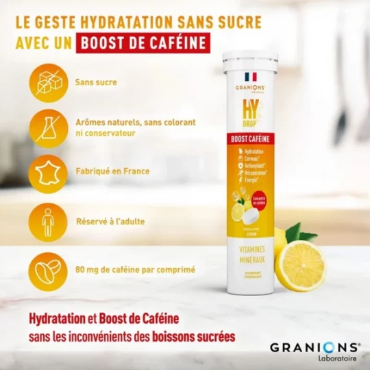 Granions Hydrop Pastille Hydratation Électrolytes à la Caféine Goût Citron x 20 - image 5