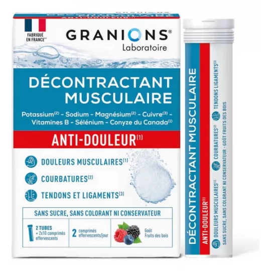Granions Décontractant Musculaire Anti-Douleur Comprimés x 20