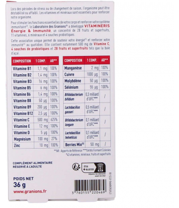 Granions Vitamineris Immunité Comprimés x 28