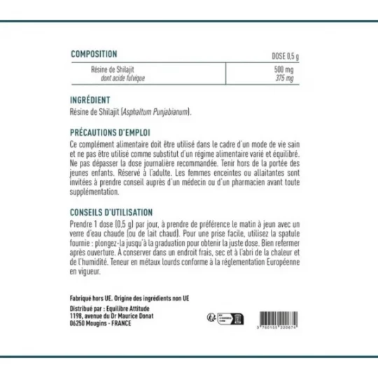 Granions Shilajit Pur en Résine 500 mg - image 4