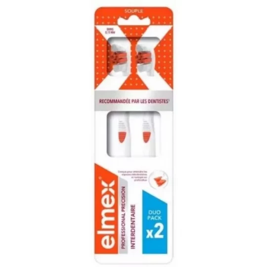 Elmex Brosse à dents Précision Interdentaire Souple x2