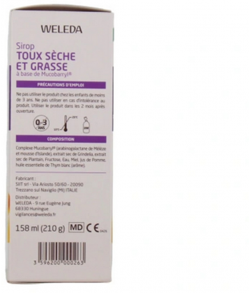 Weleda Sirop Toux Sèche et Grasse 158 ml