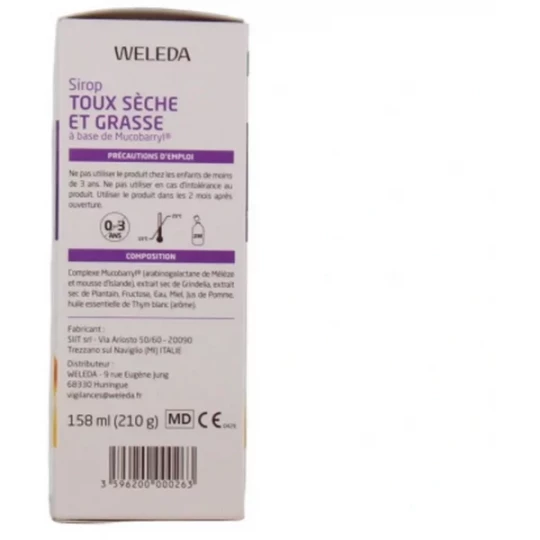 Weleda Sirop Toux Sèche et Grasse 158 ml - image 2