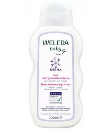 Weleda Baby Derma Lait Corps Hydratation Intense 3-en-1 200 ml
