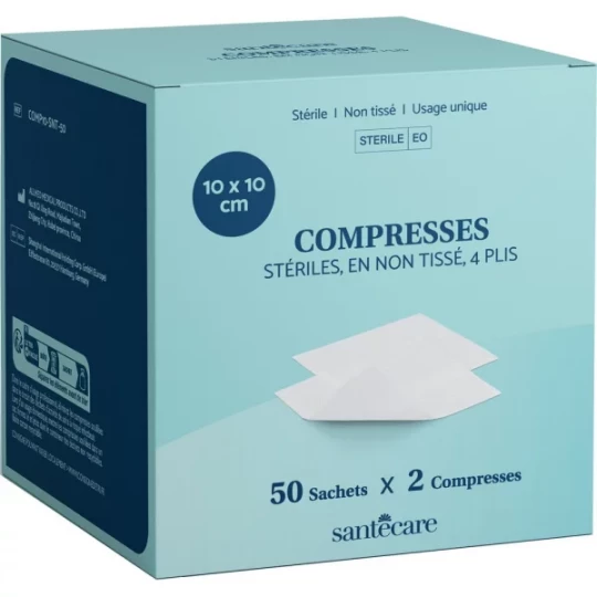 Santecare Compresses Stériles En Non Tissé 50 x 2