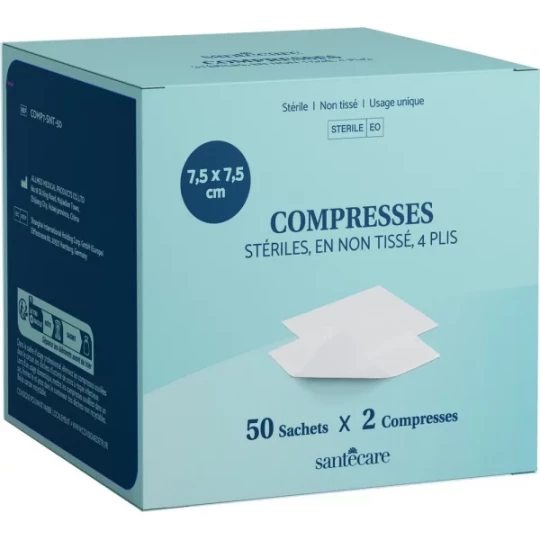Santecare Compresses Stériles En Non Tissé 50 x 2 - image 2