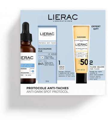 Lierac Protocole Sérum Anti-Taches Niacinamide Pur 30 ml + Sunissime Le Fluide Velouté Solaire Visage SPF50+ 25 ml Offert