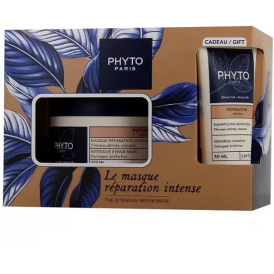 Phyto Réparation Masque Réparation Intense 200 ml + Shampooing Réparateur 50 ml Offert