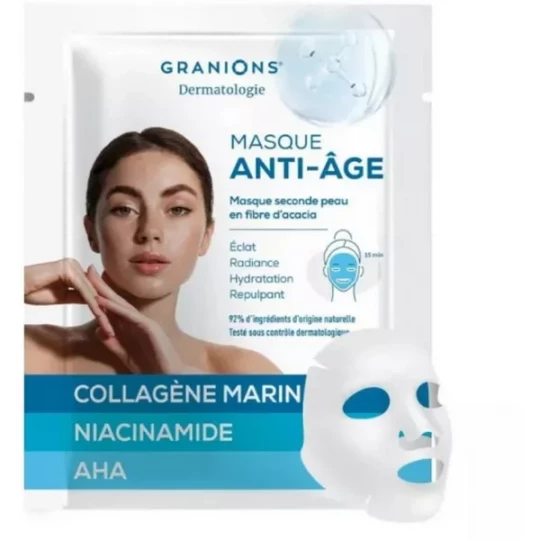 Granions Masque Anti-Âge Seconde Peau en Fibre d'Acacia