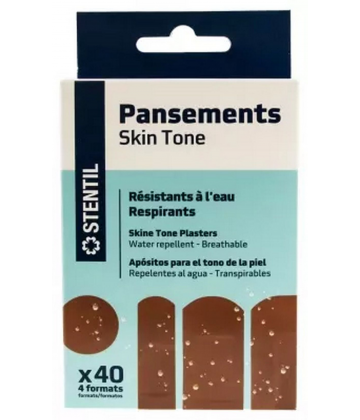Stentil Skin Tone Pansements Résistants à l'Eau et Respirants x 40