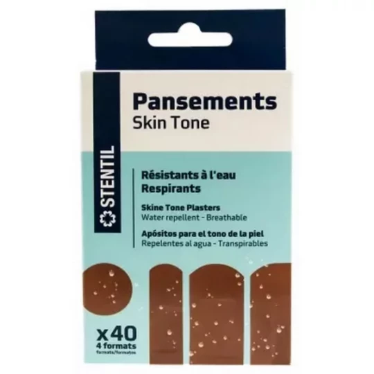Stentil Skin Tone Pansements Résistants à l'Eau et Respirants x 40