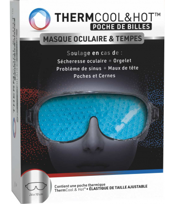 Thermcool & Hot Poche Bille Masque Oculaire & Tempes 26 x 10 cm