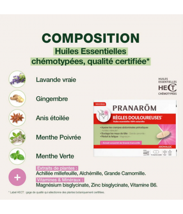 Pranarom Aromalgic Règles Douloureuses Comprimés x 15