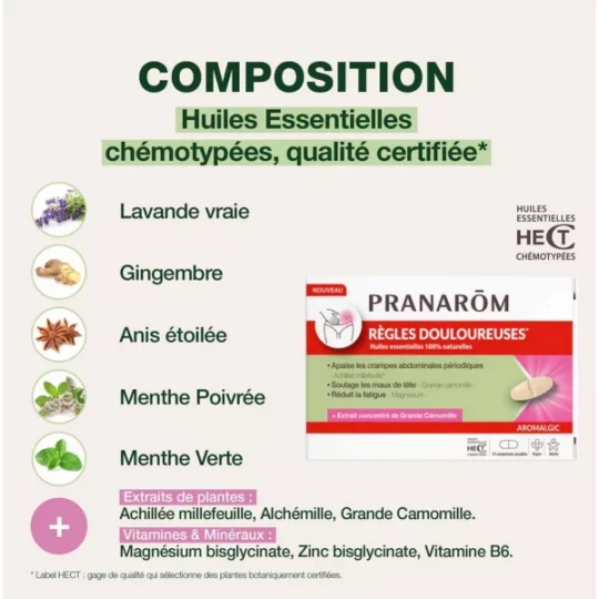 Pranarom Aromalgic Règles Douloureuses Comprimés x 15 - image 3