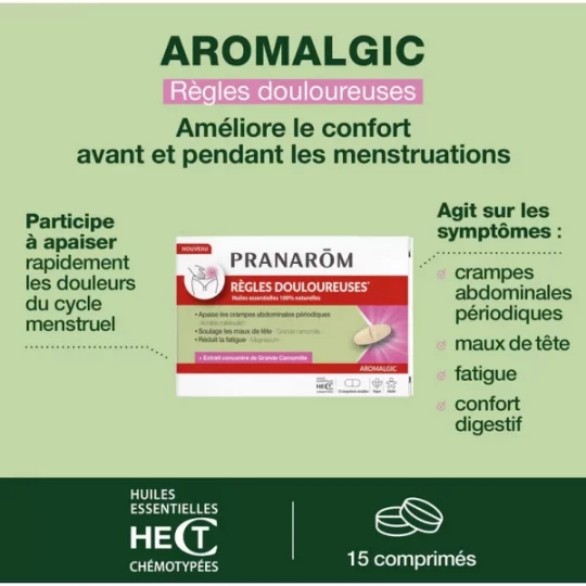 Pranarom Aromalgic Règles Douloureuses Comprimés x 15 - image 6