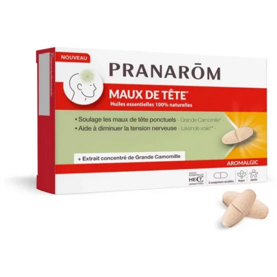 Pranarôm Aromalgic Maux de Tête Comprimés x 8