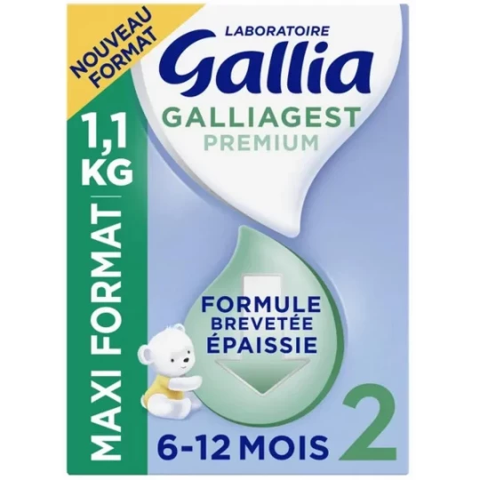 Gallia Gallagest Premium Lait en Poudre Épaissie 2ème âge 1,1 kg