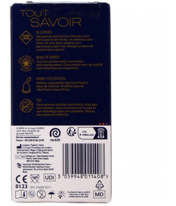 Durex Intensity Préservatifs Extra Lubrifiés x 10
