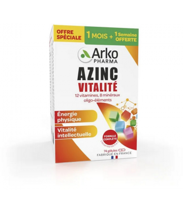 Azinc Vitalité Adulte Gélules 60 + 14 Offertes