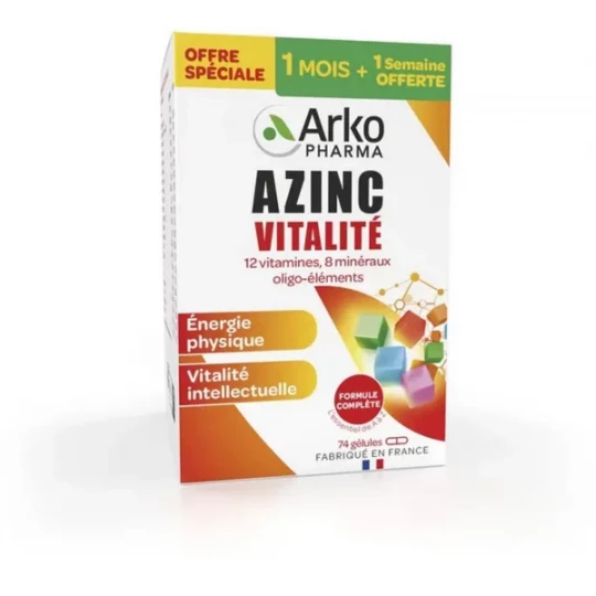 Azinc Vitalité Adulte Gélules 60 + 14 Offertes