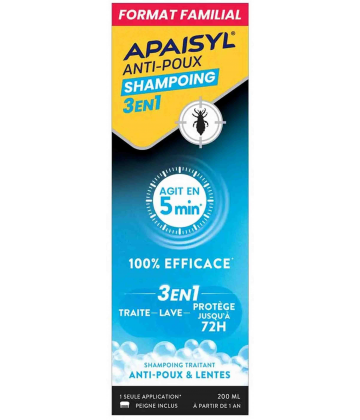 Apaisyl Anti-Poux Shampooing 3 en 1
