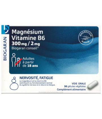 Biogaran Magnésium Vitamine B6 300 mg / 2 mg Gélules x 30