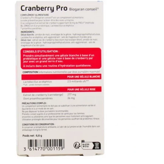 Cranberry Pro Biogaran Conseil Gélules x 14 - image 2