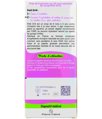 Petit Drill Sirop Toux Sèche Nourrisson Enfant 125 ml