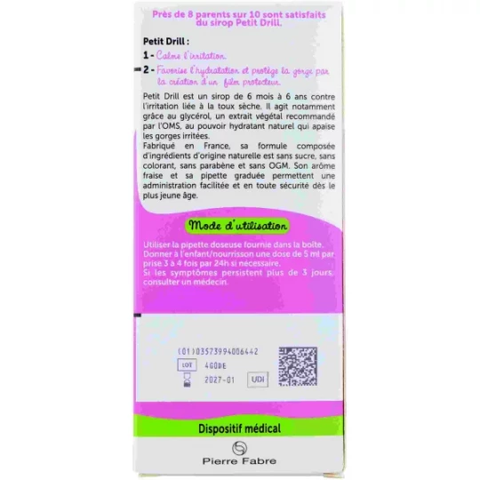 Petit Drill Sirop Toux Sèche Nourrisson Enfant 125 ml - image 4