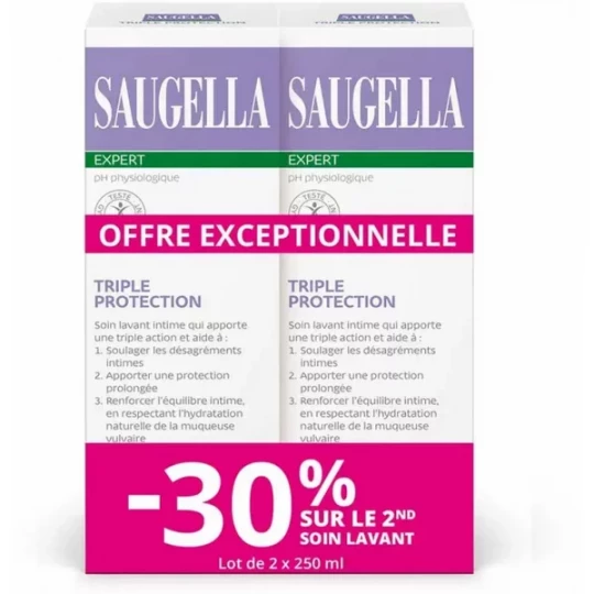 Saugella Expert Soin Lavant Intime Triple Protection Lot 2 x 250 ml