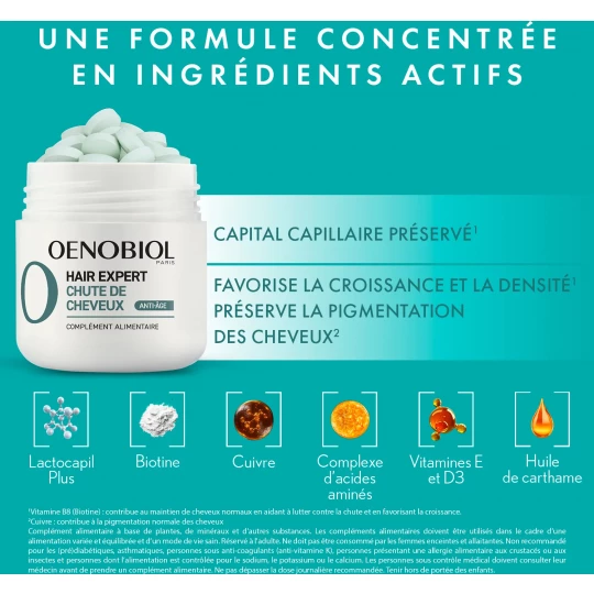 Oenobiol Hair Expert Chute de Cheveux Anti-Âge Comprimés - image 9