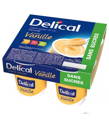 Delical Crème Dessert HP/HC Sans Sucre Vanille 4 x 200 g