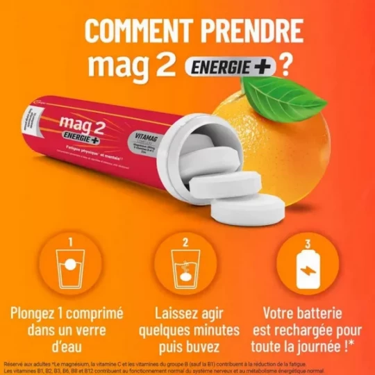 Mag 2 Énergie+ Goût Orange Pressée Comprimés x 30 - image 3