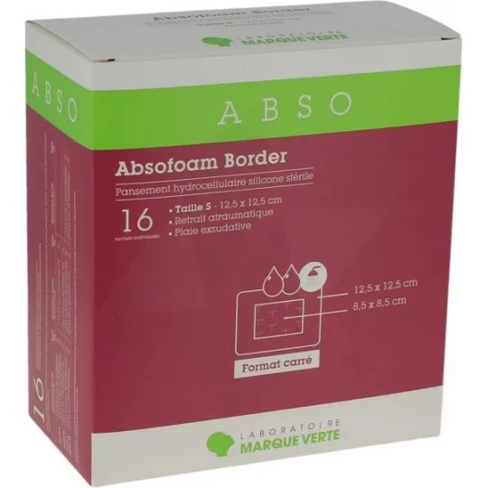 Absofoam Border Pansements hydrocellulaires 12,5 cm x 12,5 cm x 16 - image 1