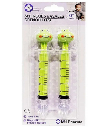 L2N Pharma Seringues Nasales Bébé Grenouilles 10 ml x 2