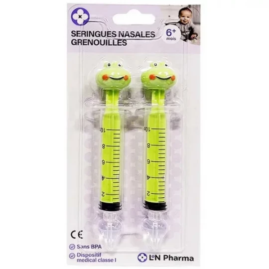 L2N Pharma Seringues Nasales Bébé Grenouilles 10 ml x 2