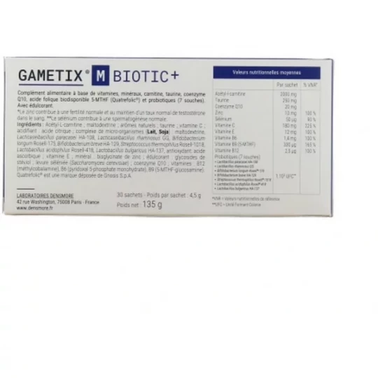 Gametix M Biotic+ Fertilité Sachets x 30 - image 2
