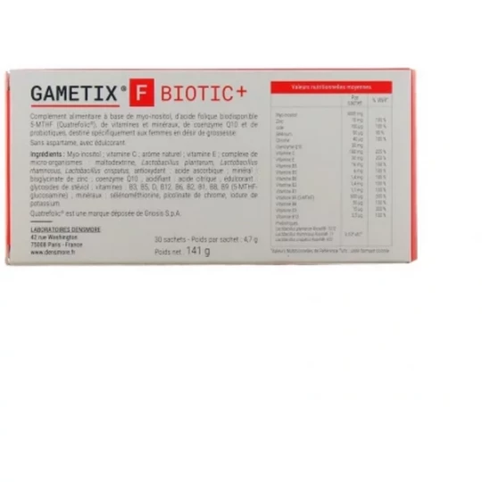 Gametix F Biotic+ Fertilité Sachets x 30 - image 2
